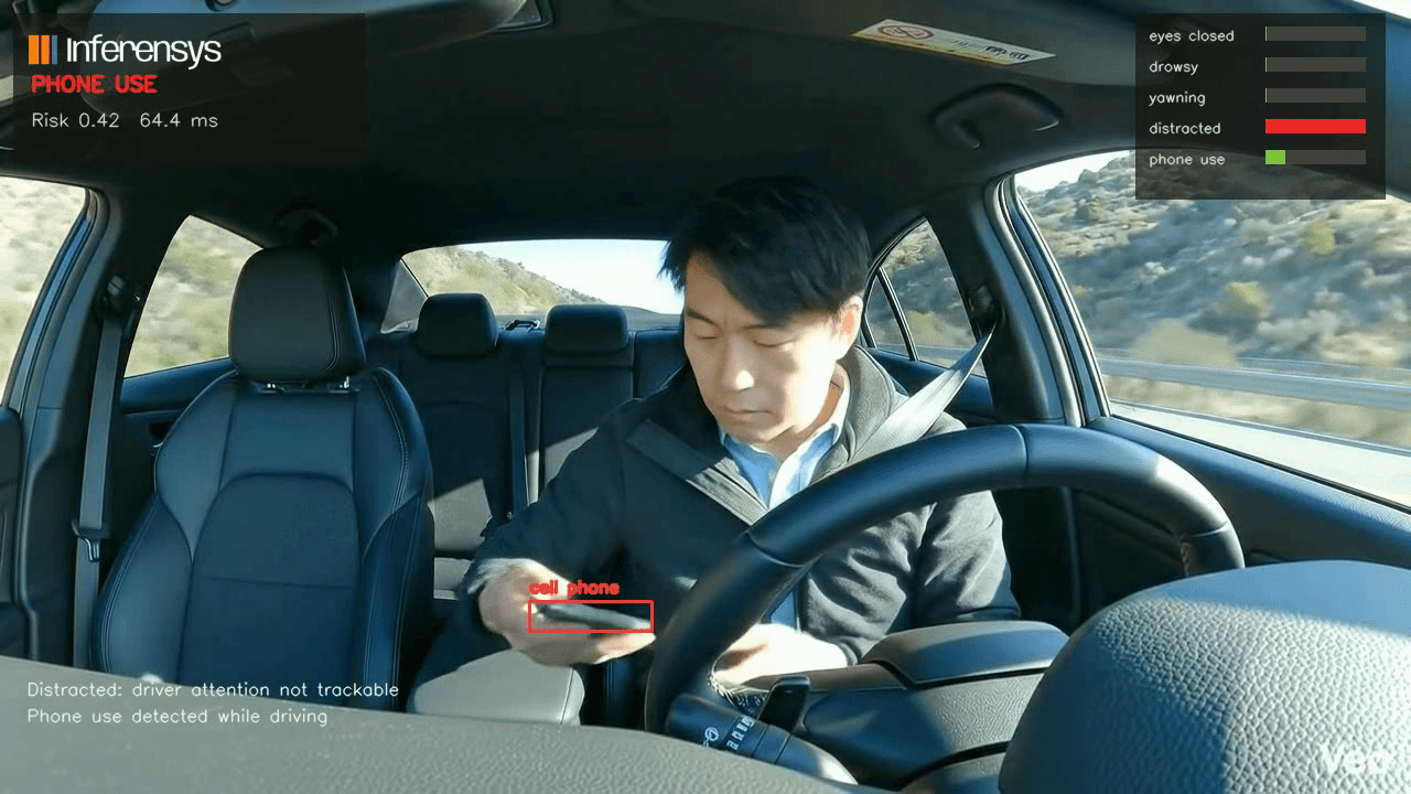 AI Driver Safety phone-use detection screenshot